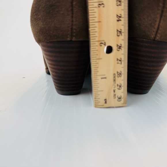 Lucky Brand Women's Fukko Mid-Calf Boots Brown Suede Heeled Boots - Picture 6 of 9